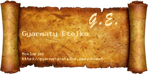 Gyarmaty Etelka névjegykártya